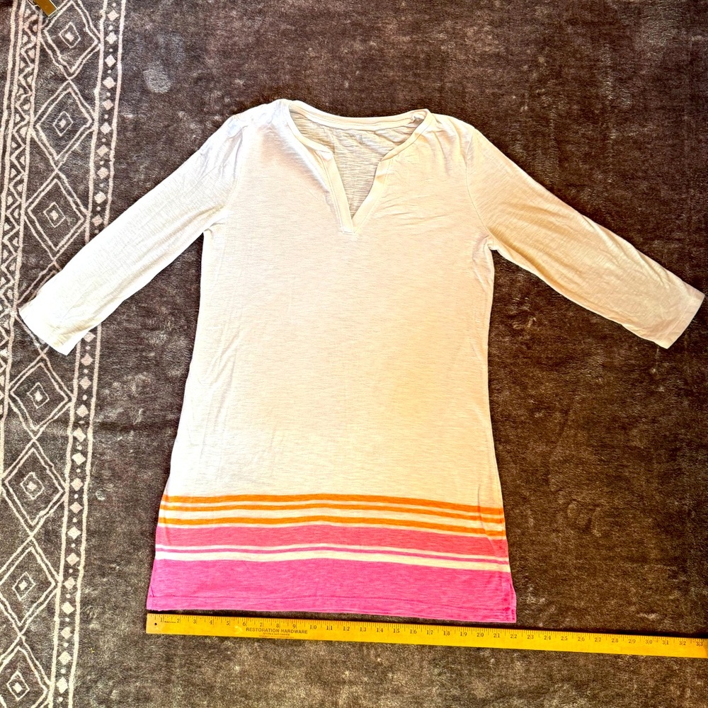 Gap Body summer stripe tunic dress size small white orange pink